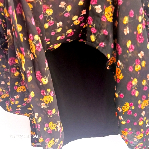 TORRID Women's Black Dress Floral Print on a Sheer Overlay Plus Size 5X - Picture 8 of 9